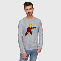 Лонгслив хлопковый мужской Homer ironman, цвет: меланж — фото 2