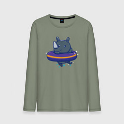 Мужской лонгслив Носорог в бассейне