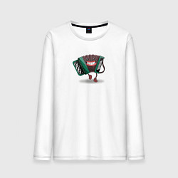 Лонгслив хлопковый мужской Мем баян, цвет: белый