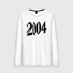 Лонгслив хлопковый мужской 2004 штрихами, цвет: белый