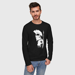 Лонгслив хлопковый мужской Один из 300 спартанцев, цвет: черный — фото 2