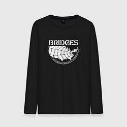 Лонгслив хлопковый мужской Bridges logo, цвет: черный