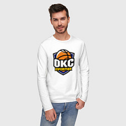Лонгслив хлопковый мужской OKC informer, цвет: белый — фото 2