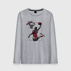 Лонгслив хлопковый мужской Michael Jordan dunk, цвет: меланж