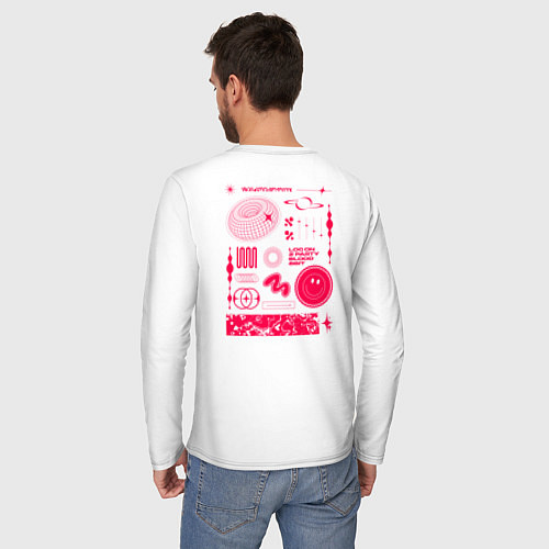 Мужской лонгслив Y2K абстракция / Белый – фото 4