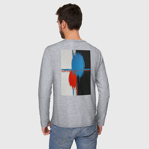 Мужской лонгслив Абстрактная картина маслом / Меланж – фото 4