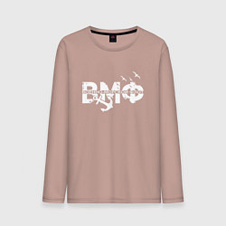 Лонгслив хлопковый мужской ВМФ с якорем и чайками, цвет: пыльно-розовый