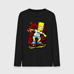 Лонгслив хлопковый мужской Барт в футболке нирвана, цвет: черный