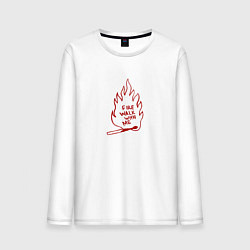 Лонгслив хлопковый мужской Fire Walk With Me, цвет: белый