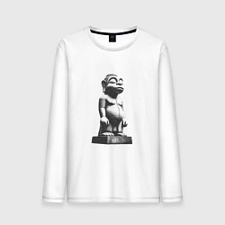 Лонгслив хлопковый мужской Истукан, цвет: белый