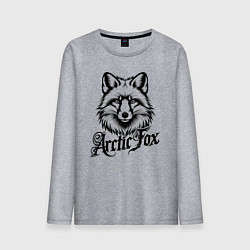 Мужской лонгслив Арктический лис каллиграфической надписью