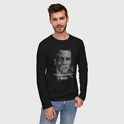 Лонгслив хлопковый мужской Терминатор Т800, цвет: черный — фото 2