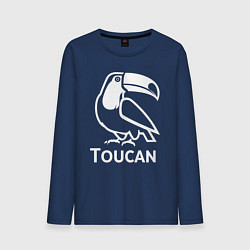 Лонгслив хлопковый мужской Тукан в минималистичном стиле, цвет: тёмно-синий