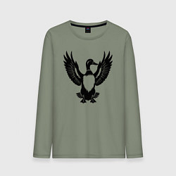 Лонгслив хлопковый мужской Черная утка, цвет: авокадо