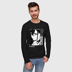 Лонгслив хлопковый мужской Момо Аясе - Дандадан, цвет: черный — фото 2