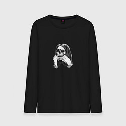 Лонгслив хлопковый мужской Оззи Осборн скелет, цвет: черный