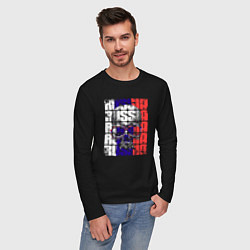 Лонгслив хлопковый мужской Russia skull, цвет: черный — фото 2