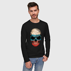 Лонгслив хлопковый мужской Skull Russia, цвет: черный — фото 2