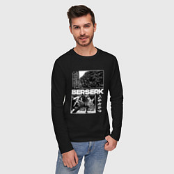 Лонгслив хлопковый мужской Берсерк - битва, цвет: черный — фото 2