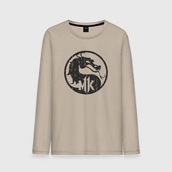 Лонгслив хлопковый мужской Kombat dragon, цвет: миндальный