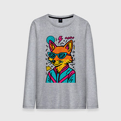 Мужской лонгслив Лиса поп арт