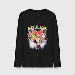 Мужской лонгслив Некоарк - Cat metal - only black - anime meme