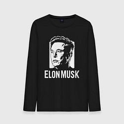 Лонгслив хлопковый мужской Илон Маск в стиле стрит-арт, цвет: черный