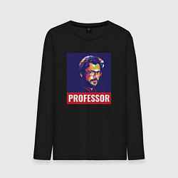 Лонгслив хлопковый мужской Professor, цвет: черный