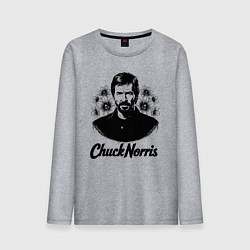 Лонгслив хлопковый мужской Чак Норрис в цветах, цвет: меланж