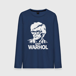 Лонгслив хлопковый мужской Энди Уорхол в стиле стрит-арт, цвет: тёмно-синий