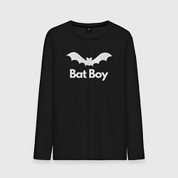 Лонгслив хлопковый мужской Bat boy, цвет: черный