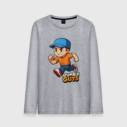 Лонгслив хлопковый мужской Stumble guys game, цвет: меланж