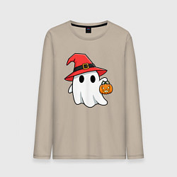 Мужской лонгслив Призрак в красной шляпе