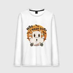 Мужской лонгслив Корова привидение: moo-boo - буу-муу