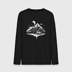Мужской лонгслив Индустриальный пейзаж в горах