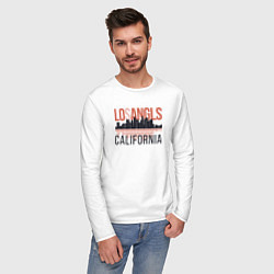 Лонгслив хлопковый мужской California - Los Angeles, цвет: белый — фото 2