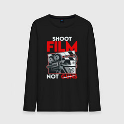 Лонгслив хлопковый мужской Снимай фильмы, цвет: черный