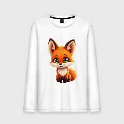 Мужской лонгслив Пушистая радость: Лисёнок в мультяшном стиле