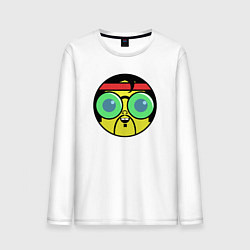 Лонгслив хлопковый мужской Милый хиппи, цвет: белый