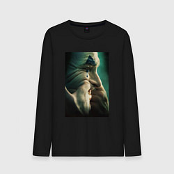 Лонгслив хлопковый мужской Улыбка Джокера, цвет: черный