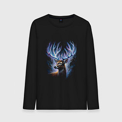 Мужской лонгслив Мистический олень с сияющими рогами