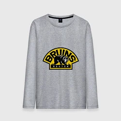 Лонгслив хлопковый мужской HC Boston Bruins Label, цвет: меланж