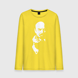 Лонгслив хлопковый мужской Ленин: фигу вам цвета желтый — фото 1