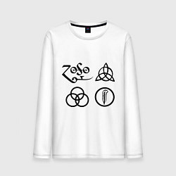 Лонгслив хлопковый мужской Led Zeppelin: symbols, цвет: белый
