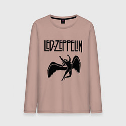 Лонгслив хлопковый мужской Led Zeppelin, цвет: пыльно-розовый