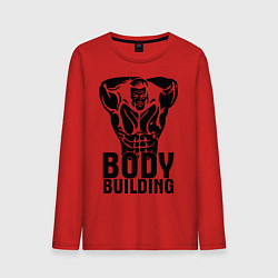 Лонгслив хлопковый мужской Bodybuilding (Бодибилдинг), цвет: красный