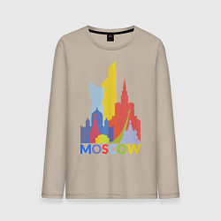 Лонгслив хлопковый мужской Moscow Colors, цвет: миндальный