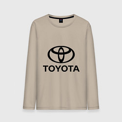 Лонгслив хлопковый мужской Toyota Logo, цвет: миндальный