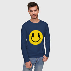 Лонгслив хлопковый мужской Smile Music, цвет: тёмно-синий — фото 2