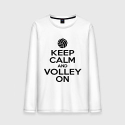 Лонгслив хлопковый мужской Keep Calm & Volley On, цвет: белый